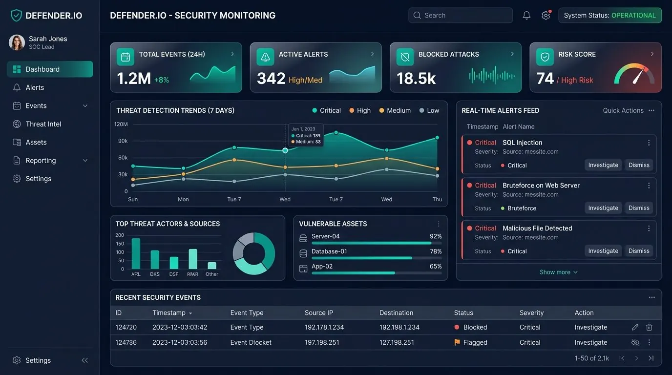 Fintech product platform dashboard interface.